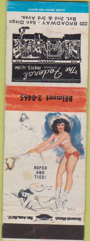 Matchbook Cover - The Federal Men's Wear San Diego CA pinup WORN