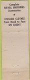 Matchbook Cover - The Federal Men's Wear San Diego CA pinup WORN