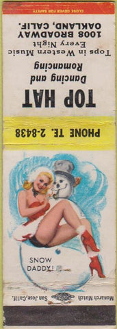 Matchbook Cover - Top Hat Oakland CA pinup WORN