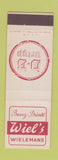 Matchbook Cover - Wiel's Wielemans Buv3ez Drink Belgium