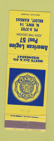 Matchbook Cover - American Legion Post 57 Beloit KS