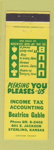 Matchbook Cover - Beatrice Gable Tax Accountant Sterling KS