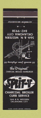 Matchbook Cover - Split V Charcoal Broiler Oklahoma City OK football