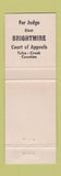 Matchbook Cover - Jude Brightmire Election Tulsa Creek County OK