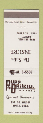 Matchbook Cover - Rupp Driskill Insurance Vinita OK