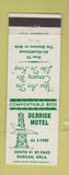 Matchbook Cover - Derrick Motel Duncan OK