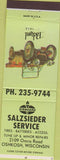 Matchbook Cover - Salzsider Service oil gas Oshkosh WI