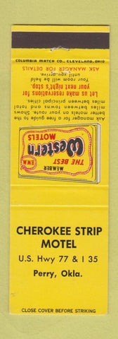 Matchbook Cover - Cherokee Strip Motel Perry OK