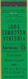 Matchbook Cover - Travelers Hotel Court South Norfolk VA