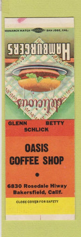 Matchbook Cover - Oasis Coffee Shop Bakersfield CA SAMPLE
