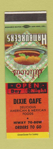 Matchbook Cover - Dixie Cafe Mexican Food SAMPLE