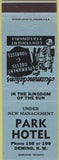 Matchbook Cover - Park Hotel Deming NM blue