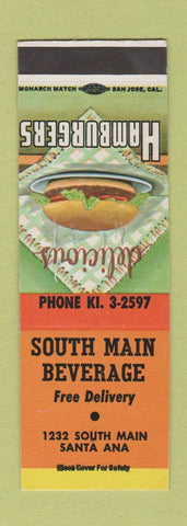 Matchbook Cover - South Main Beverage Santa Ana CA SAMPLE