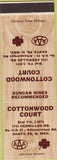 Matchbook Cover - Cottonwood Court Santa Fe NM