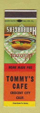 Matchbook Cover - Tommy's Cafe Crescent City CA SAMPLE