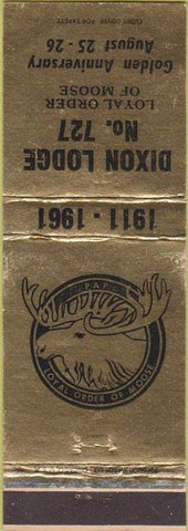 Matchbook Cover - Moose Lodgwe Dixon IL