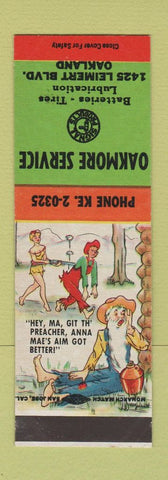 Matchbook Cover - Oakmore Sinclair oil gas Oakland CA Hillbilly SAMPLE