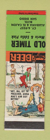 Matchbook Cover - Old Timer San Diego CA Hillbilly SAMPLE