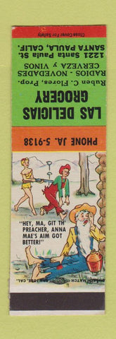 Matchbook Cover - Las Delicias Grocery Mexican Santa Paula CA Hillbilly SAMPLE