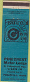 Matchbook Cover - Pinecrest Motor Lodge Pocatello ID