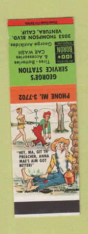 Matchbook Cover - George's Boron Richfield oil gas Ventura CA Hillbilly SAMPLE