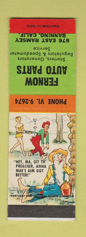 Matchbook Cover - Fernow Auto Parts Banning CA Hillbilly SAMPLE