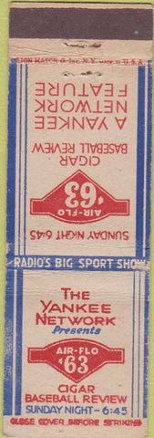 Matchbook Cover - New York Yankees 63 Cigars WORN