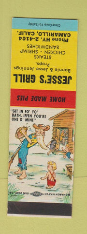 Matchbook Cover - Jesse's Grill Camarillo CA Hillbilly SAMPLE