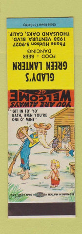 Matchbook Cover - Glady's Green Lantern Thousand Oaks CA Hillbilly SAMPLE