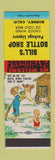 Matchbook Cover - Bill's Bottle Shop Liquor Burney CA Hillbilly SAMPLE