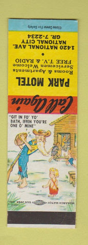 Matchbook Cover - Park Motel National City CA Hillbilly SAMPLE