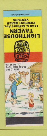 Matchbook Cover - Lighthouse Tavern Ventura CA Hillbilly SAMPLE