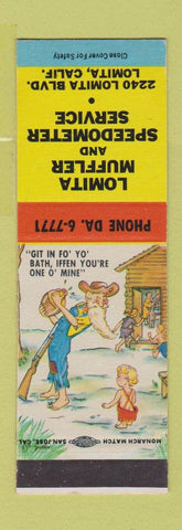 Matchbook Cover - Lomita Muffler CA Hillbilly SAMPLE