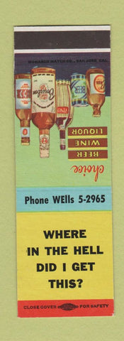 Matchbook Cover - X's Liquor Coalinga CA SAMPLE