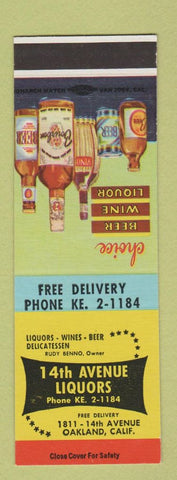 Matchbook Cover - 14th Ave Liquors Oakland CA SAMPLE