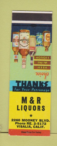Matchbook Cover - M&R Liquor Visalia CA SAMPLE