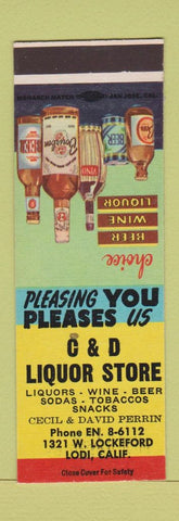 Matchbook Cover - C&D Liquor Store Lodi CA SAMPLE