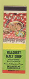 Matchbook Cover - Hillcrest Malt Shop Bakersfield CA SAMPLE