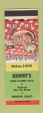 Matchbook Cover - Mammy's Reseda CA Black Americana? SAMPLE