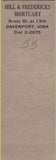 Matchbook Cover - Hill and Fredericks Mortuary Davenport IA