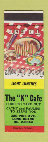 Matchbook Cover - The K Cafe Long Beach CA SAMPLE