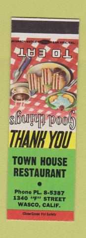 Matchbook Cover - Town House Restaurant Wasco CA SAMPLE