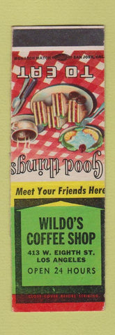 Matchbook Cover - Wildo's Coffee Shop Los Angeles CA SAMPLE
