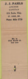 Matchbook Cover - JJ Pahls Anchor Capstan St Louis MO Star Match