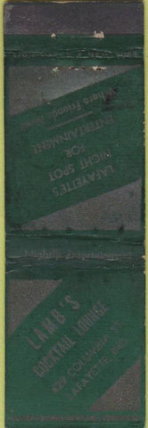 Matchbook Cover - Lamb's Cocktail Lounge Lafayette IN