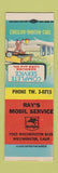 Matchbook Cover - Ray's Mobil oil gas Westminster CA SAMPLE