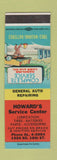 Matchbook Cover - Howard's Service oil gas NO TOWN SAMPLE