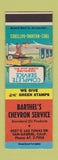 Matchbook Cover - Barthel's Chevron oil gas San Gabriel CA SAMPLE