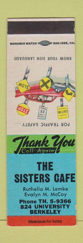 Matchbook Cover - Sisters Cafe Berkeley CA SAMPLE