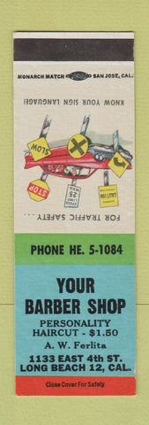 Matchbook Cover - Your Barber Shop Long Beach CA SAMPLE
